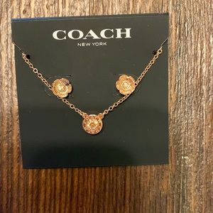 Coach necklace and earrings